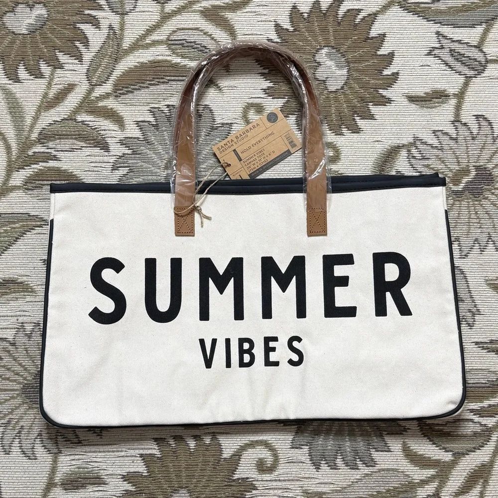 Santa Barbara Design Studio Canvas Tote Summer Vibes Hold Everything New